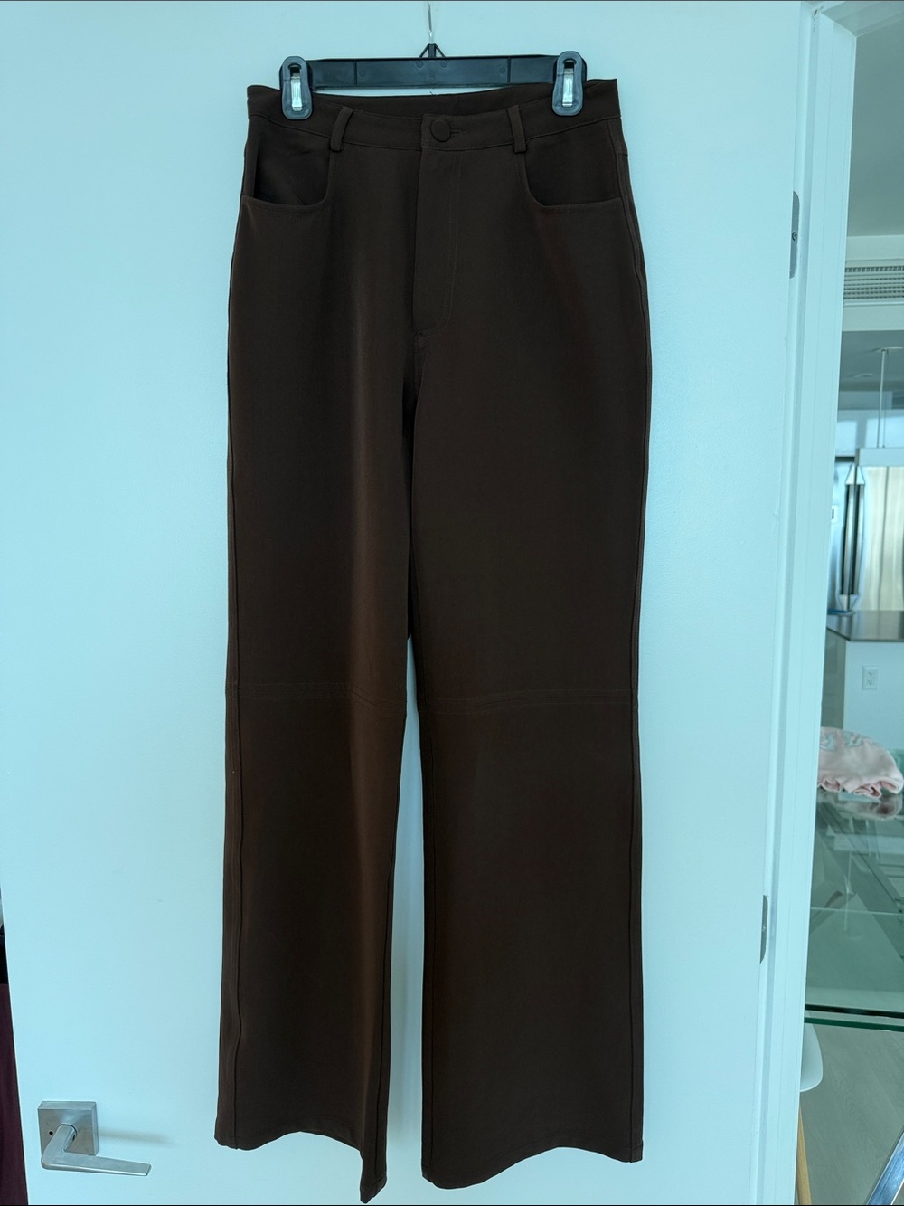 Princess Polly Brown High Waisted Trousers in Size 6